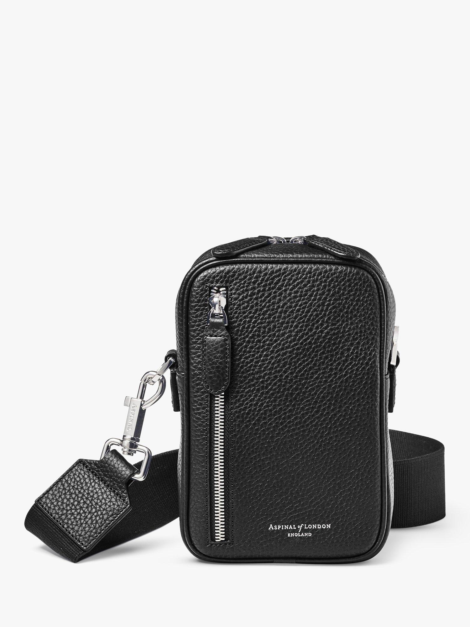 Aspinal of London Reporter North South Pebble Leather Cross Body Bag