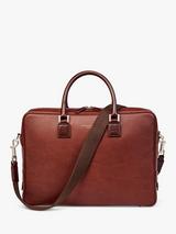 Aspinal of London Mount Street Small Pebble Grain Leather Laptop Bag, Tobacco