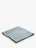 Piglet in Bed Gingham Linen Napkins, Set of 4, Warm Blue