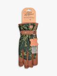 Burgon & Ball Love The Glove Leather Trim Oak Leaf Print Gardening Gloves, Moss