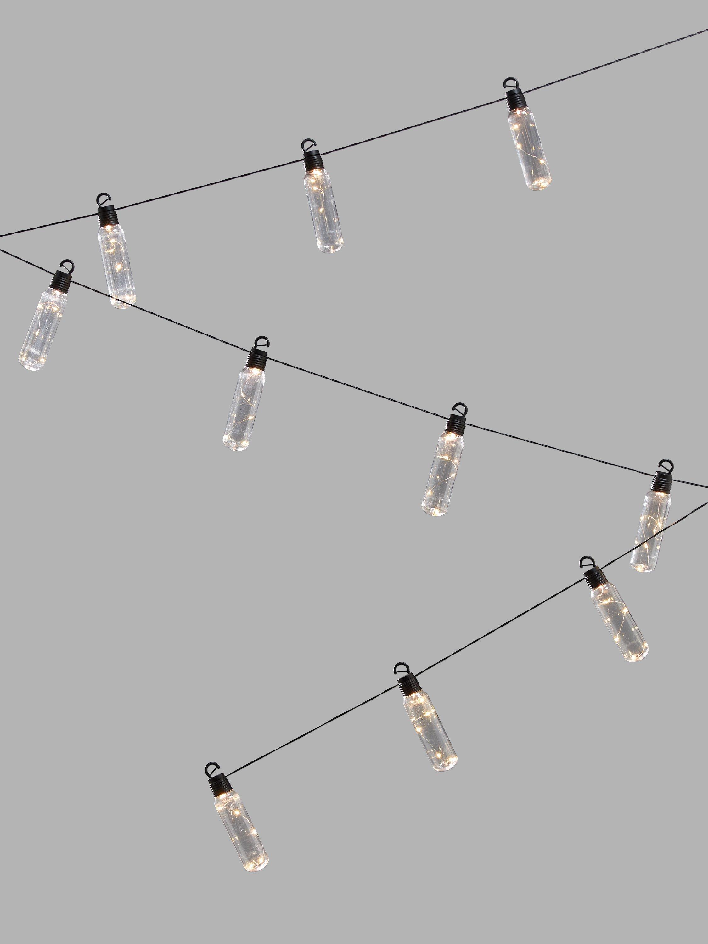 John Lewis 10 Micro Bottle LED String Solar Lights, Clear