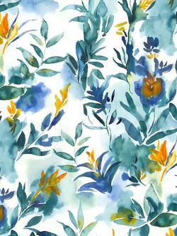 John Lewis Tropical Fabric, Blue, Blue