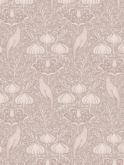 John Lewis Floral Birds Fabric, Dusty Pink, Pink