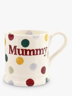 Emma Bridgewater 'Mummy' Polka Dot Half Pint Mug, 300ml, Multi, Multi