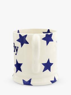 Emma Bridgewater Blue Star 'Daddy' Half Pint Mug, 300ml, Cream/Blue - view 2, Blue