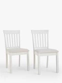John Lewis Wilton Slatted Dining Chair, Set of 2, Linen