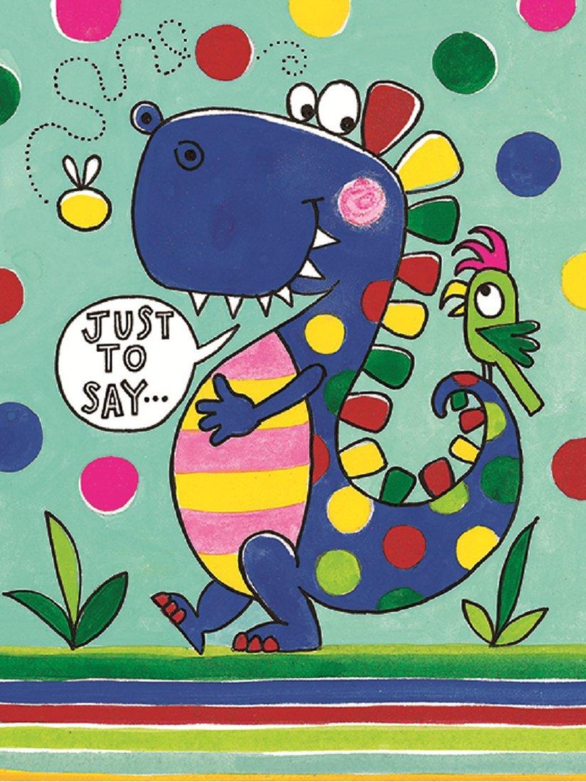 Rachel Ellen Just to Say Dinosaur Note Cards, Pack of 10, Green/Multi