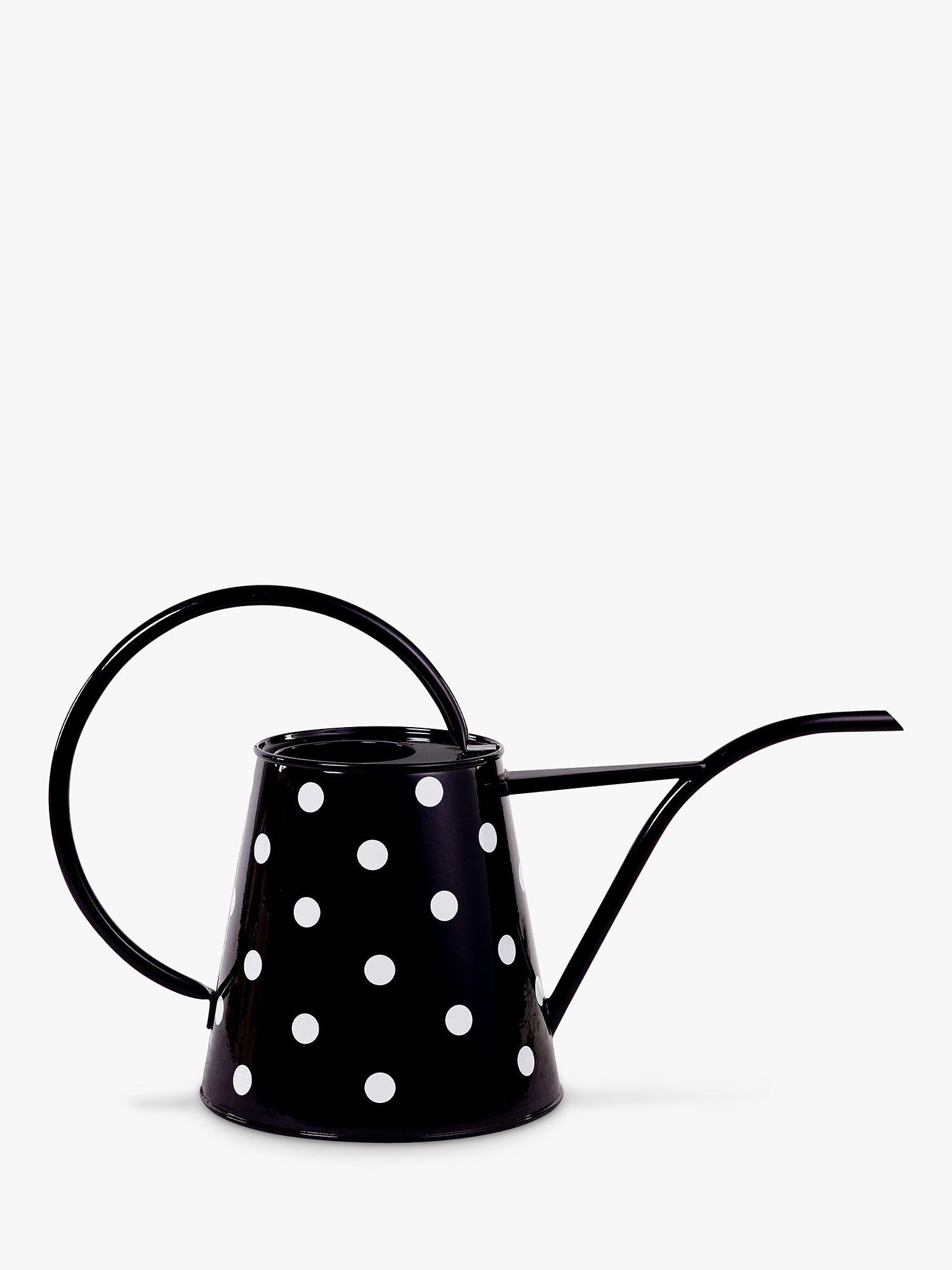 kate spade new york Polka Dot Steel Watering Can, Black/White, 2.4L