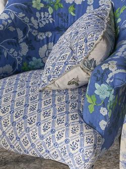 Designers Guild St John Street Trellis Furnishing Fabric - view 2, Woad