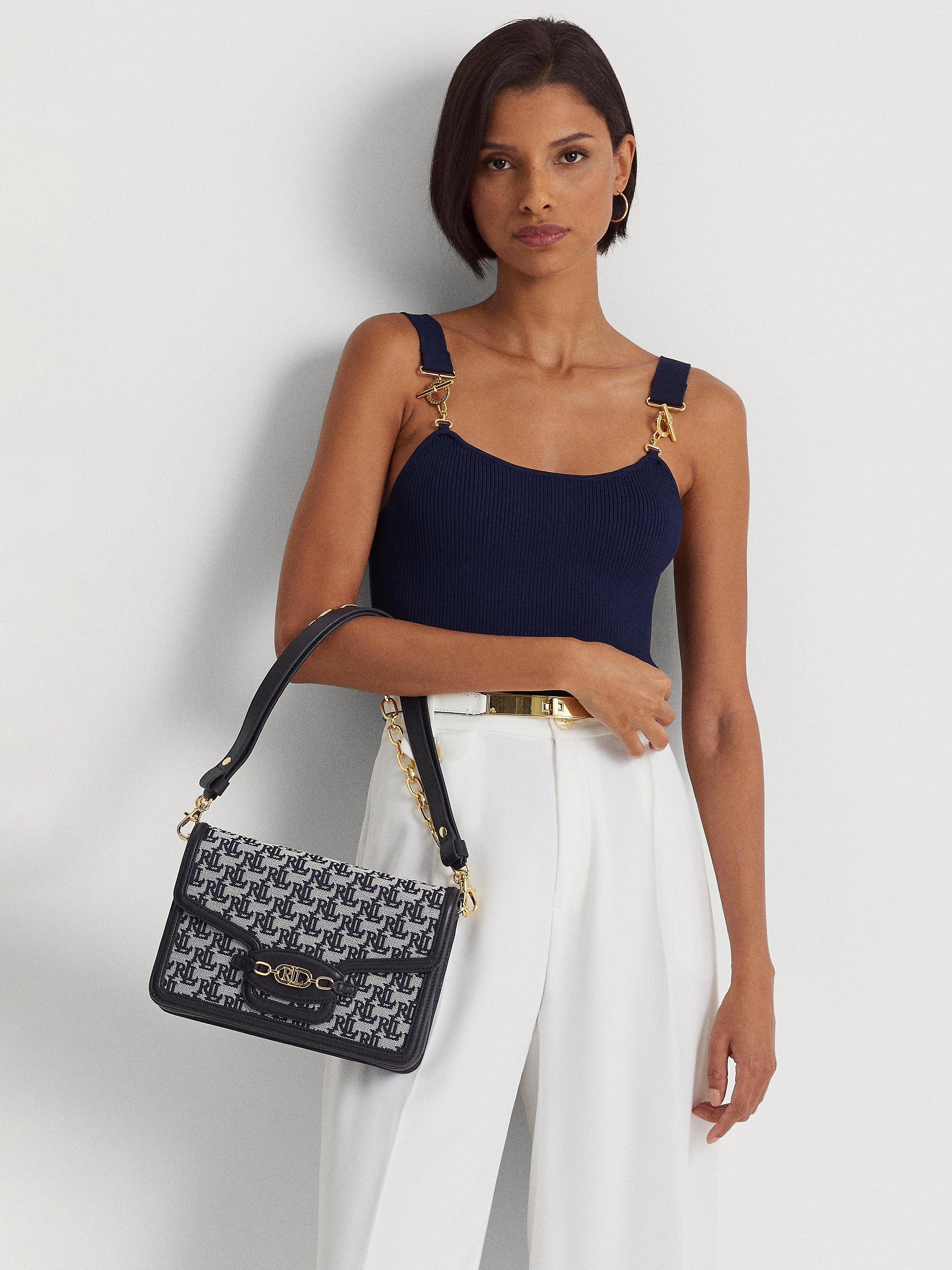 Lauren Ralph Lauren Sydnee Medium Monogram Jacquard Shoulder Bag