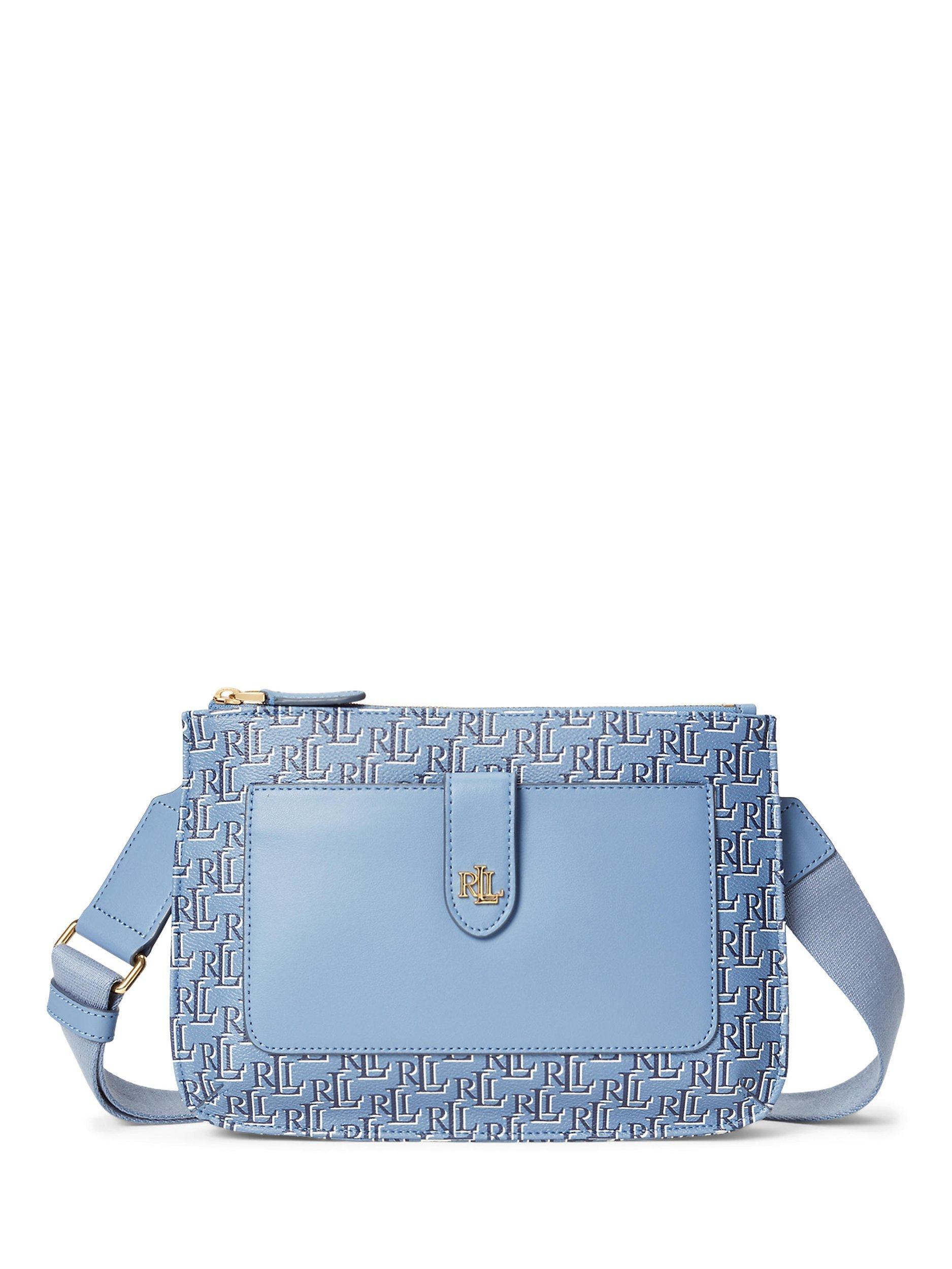 Lauren Ralph Lauren Jamey 27 Coated Canvas Cross Body Bag, Slate Blue
