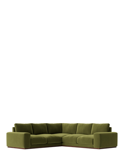 Swoon Denver Grand 5 Seater Corner Sofa, Easy Velvet Fern