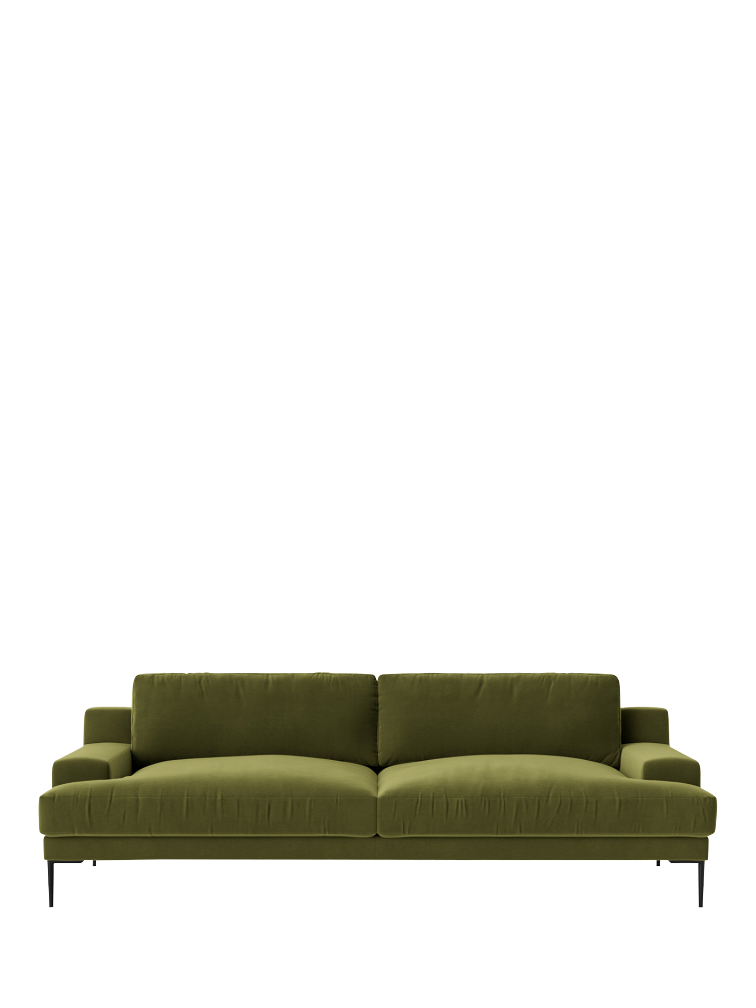 Almera Range, Swoon Almera Large 3 Seater Sofa, Metal Leg, Easy Velvet Fern