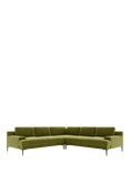 Swoon Almera 5 Seater Corner Sofa, Metal Leg, Easy Velvet Fern