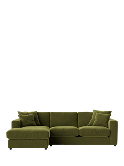 Swoon Althaea Grand 4 Seater LHF Corner Sofa, Easy Velvet Fern