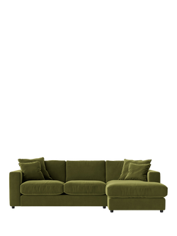 Swoon Althaea Grand 4 Seater RHF Corner Sofa, Easy Velvet Fern