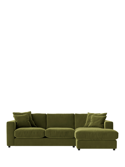 Swoon Althaea Grand 4 Seater RHF Corner Sofa, Easy Velvet Fern