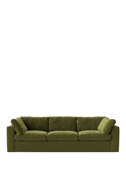 Swoon Seattle Large 3 Seater Sofa, Easy Velvet Fern
