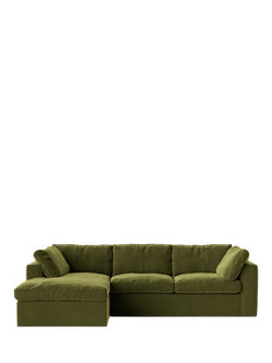 Swoon Seattle Grand 4 Seater LHF Chaise End Sofa, Easy Velvet Fern