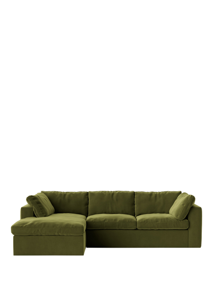 Swoon Seattle Grand 4 Seater LHF Chaise End Sofa, Easy Velvet Fern