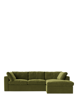 Swoon Seattle Grand 4 Seater RHF Chaise End Sofa, Easy Velvet Fern