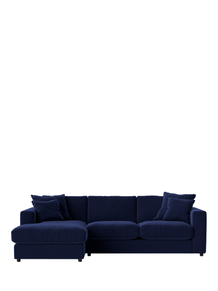 Swoon Althaea Large 3 Seater LHF Corner Sofa, Easy Velvet Ink
