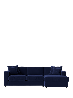Swoon Althaea Grand 4 Seater RHF Corner Sofa, Easy Velvet Ink