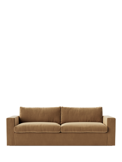 Swoon Evesham Large 3 Seater Sofa Bed, Easy Velvet Biscuit