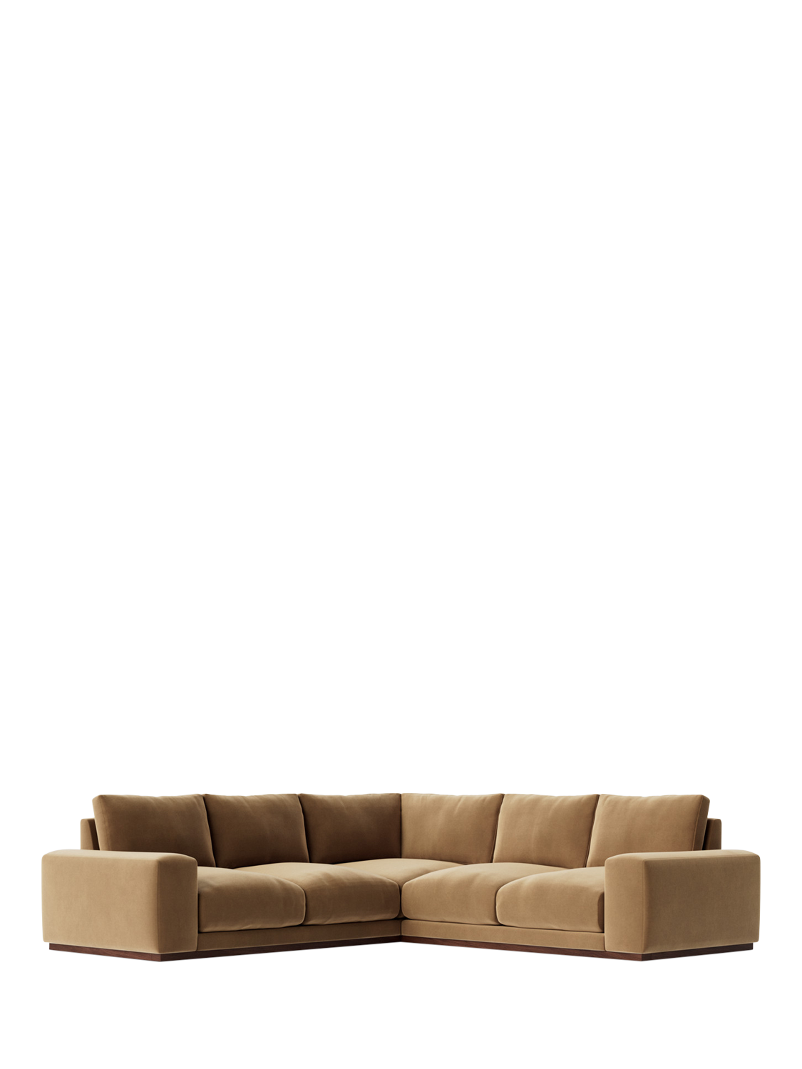 Denver Range, Swoon Denver Grand 5 Seater Corner Sofa, Easy Velvet Biscuit