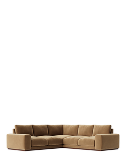 Swoon Denver Grand 5 Seater Corner Sofa, Easy Velvet Biscuit