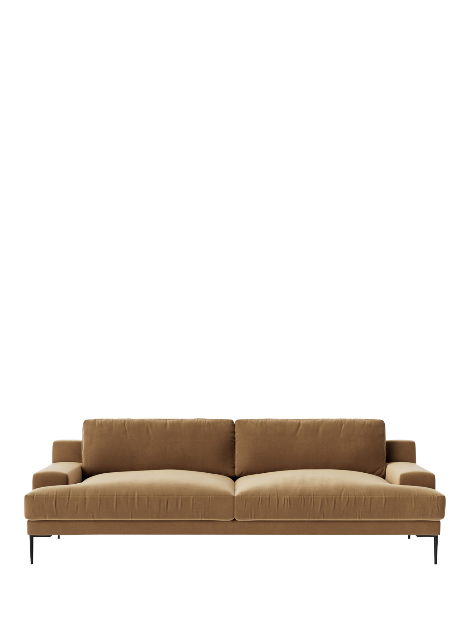 Almera Range, Swoon Almera Large 3 Seater Sofa, Metal Leg, Easy Velvet Biscuit