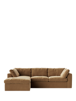 Swoon Seattle Grand 4 Seater LHF Chaise End Sofa, Easy Velvet Biscuit