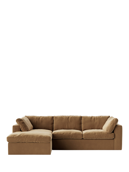 Swoon Seattle Grand 4 Seater LHF Chaise End Sofa, Easy Velvet Biscuit