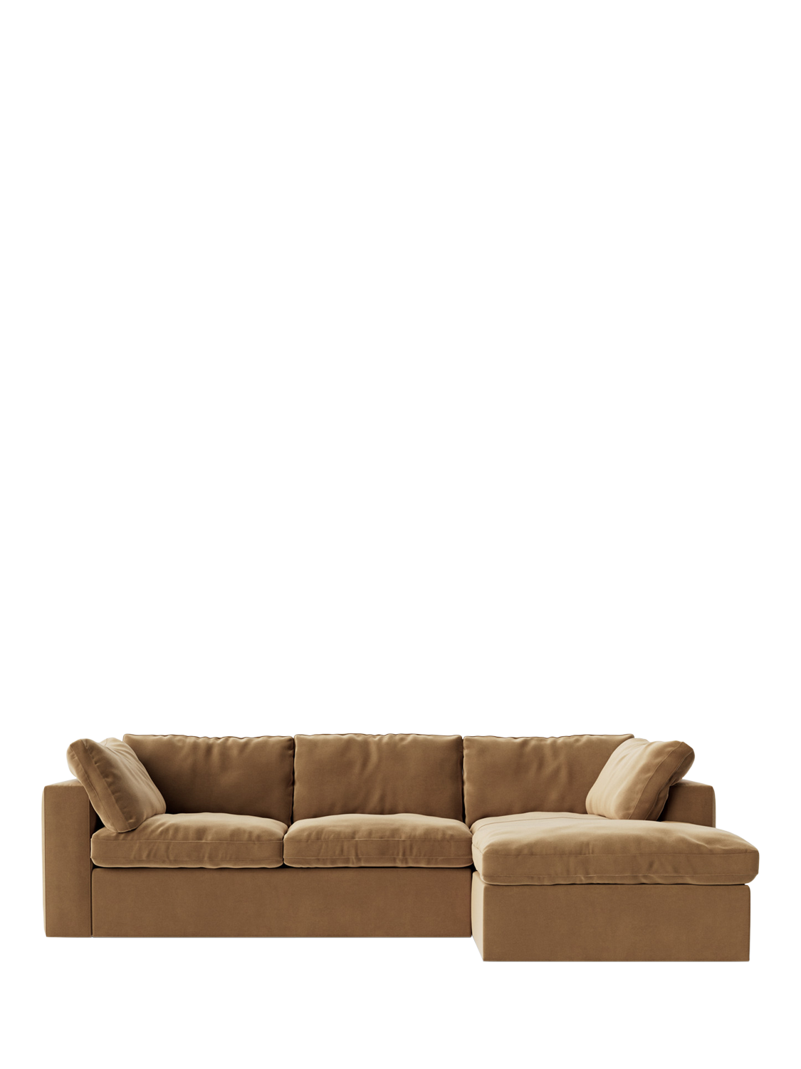 Seattle Range, Swoon Seattle Grand 4 Seater RHF Chaise End Sofa, East Velvet Biscuit