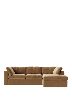 Swoon Seattle Grand 4 Seater RHF Chaise End Sofa, Easy Velvet Biscuit