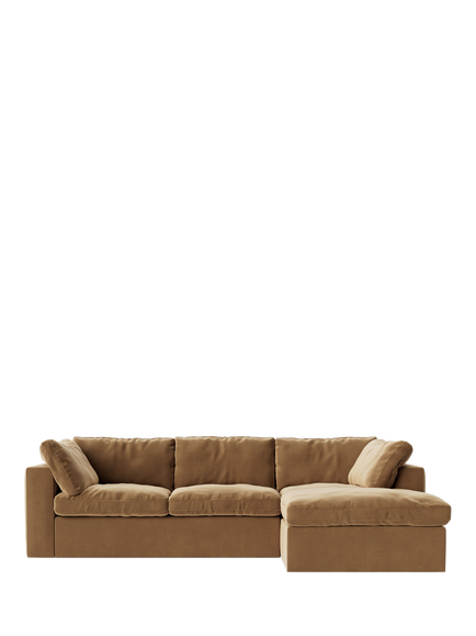 Swoon Seattle Grand 4 Seater RHF Chaise End Sofa, Easy Velvet Biscuit