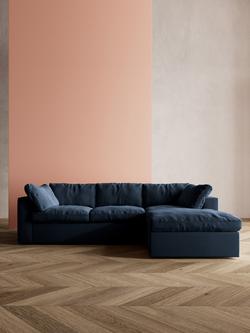 Swoon Seattle Grand 4 Seater RHF Chaise End Sofa - view 2, Smart Wool Indigo