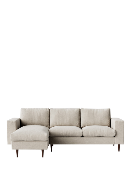 Swoon Evesham Grand 4 Seater LHF Chaise End Sofa, Dark Leg, House Weave Chalk