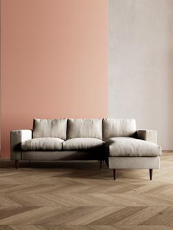 Swoon Evesham Grand 4 Seater RHF Chaise End Sofa, Dark Leg - view 2, House Weave Chalk