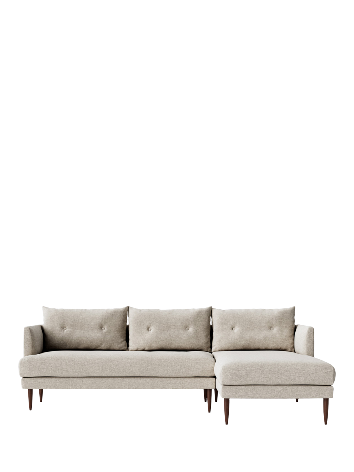 Kalmar Range, Swoon Kalmar Grand 4 Seater RHF Chaise End Sofa, Dark Leg, House Weave Chalk