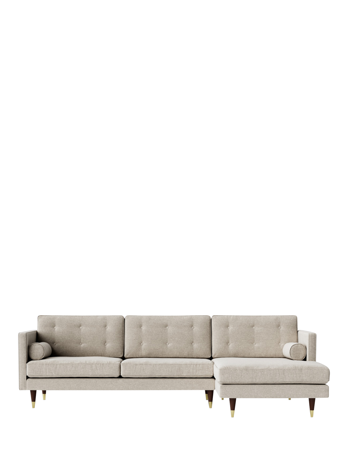 Porto Range, Swoon Porto Grand 4 Seater RHF Chaise End Sofa, Dark Leg