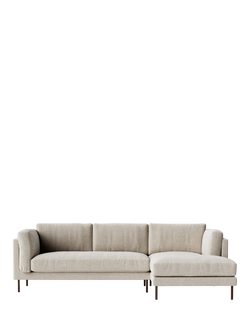 Swoon Munich Grand 4 Seater RHF Chaise End Sofa, Dark Leg, House Weave Chalk
