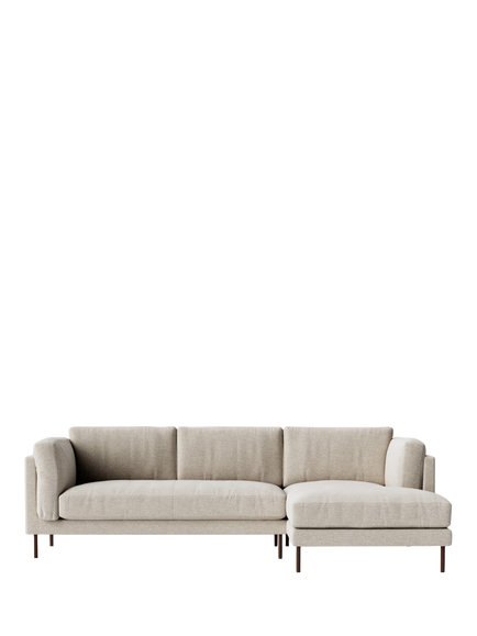 Swoon Munich Grand 4 Seater RHF Chaise End Sofa, Dark Leg, House Weave Chalk
