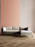Swoon Munich Grand 4 Seater RHF Chaise End Sofa, Dark Leg, House Weave Chalk