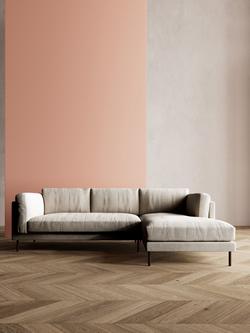 Swoon Munich Grand 4 Seater RHF Chaise End Sofa, Dark Leg - view 2, House Weave Chalk