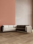 Swoon Munich 5 Seater Corner Sofa, Dark Leg, House Weave Chalk