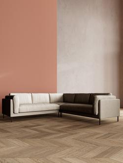 Swoon Munich 5 Seater Corner Sofa, Dark Leg - view 2, House Weave Chalk