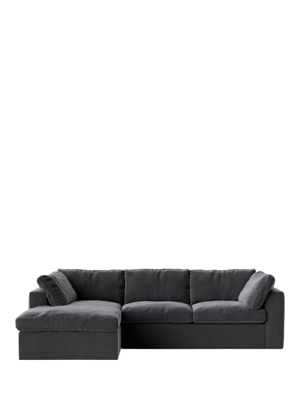 Swoon Seattle Grand 4 Seater LHF Chaise End Sofa, Easy Velvet Granite