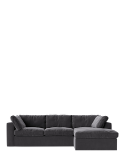Swoon Seattle Grand 4 Seater RHF Chaise End Sofa, Easy Velvet Granite