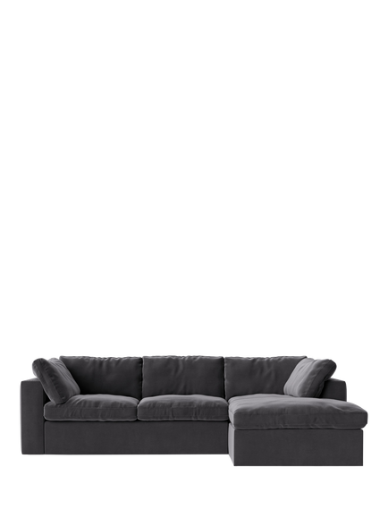Swoon Seattle Grand 4 Seater RHF Chaise End Sofa, Easy Velvet Granite
